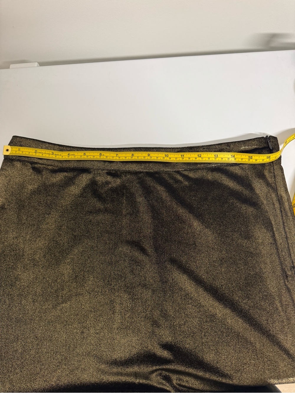 silence + noise velvet stretch pull on Metallic Olive Maxi Skirt sise12 new - Picture 5 of 6